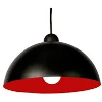 plafonnier tosel suspension métal extérieur noir et intérieur rouge d25cm noir,rouge noir,rouge