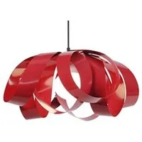 plafonnier tosel 12280 suspension abstract métal rouge l 40 p 40 h 80 cm ampoule e27