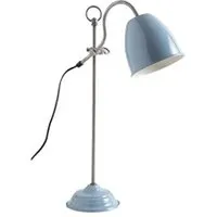 lampe à poser aubry gaspard - lampe de bureau en métal laqué bleu