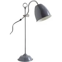 lampe à poser aubry gaspard - lampe de bureau en métal laqué gris foncé