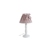 lampe à poser aubry gaspard - lampe de chevet shabby choc 40cm rose
