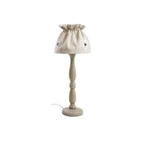 lampe à poser aubry gaspard - lampe à poser en bois et coton écru