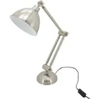 lampe à poser aubry gaspard - lampe de bureau en acier brossé loft