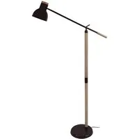 lampe de lecture tosel 95190 lampadaire liseuse articulé bois naturel et noir l 80 p 80 h 170 cm ampoule e27
