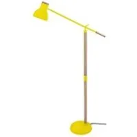 lampe de lecture tosel 95296 lampadaire liseuse articulé bois naturel et jaune l 40 p 30 h 170 cm ampoule e27
