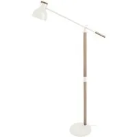 lampe de lecture tosel 95189 lampadaire liseuse articulé bois naturel et blanc l 80 p 80 h 170 cm ampoule e27