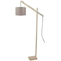 lampe de lecture tosel 95368 lampadaire liseuse articulé bois naturel et taupe l 80 p 25 h 180 cm ampoule e27