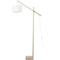lampe de lecture tosel 95366 lampadaire liseuse articulé bois naturel et blanc l 80 p 25 h 180 cm ampoule e27