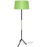 lampe de lecture tosel 51032 lampadaire droit métal noir naturel et vert l 40 p 40 h 160 cm ampoule e27