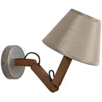 lampe de lecture tosel 31229 applique articulé bois foncé et créme l 16 p 45 h 45 cm ampoule e14