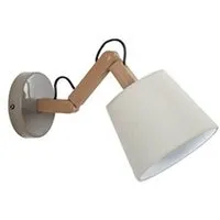 lampe de lecture tosel 31236 applique articulé bois naturel et écru l 14 p 45 h 45 cm ampoule e14