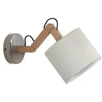 lampe de lecture tosel 31237 applique articulé bois naturel et écru l 14 p 45 h 45 cm ampoule e14