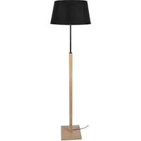 lampe de lecture tosel 51163 lampadaire droit bois naturel et noir l 40 p 40 h 155 cm ampoule e27