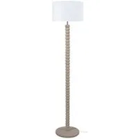 lampe de lecture tosel 51264 lampadaire droit bois taupe et blanc l 35 p 35 h 150 cm ampoule e27