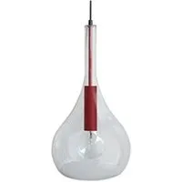 lampe de lecture tosel 13406 suspension larme verre rouge l 25 p 25 h 108 cm ampoule e27