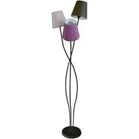 lampe de lecture tosel 50761 lampadaire arbre métal noir , violet,créme et marron l 40 p 40 h 168 cm ampoules e27