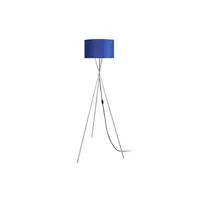 lampe de lecture tosel 51605 lampadaire trépied métal aluminiumet bleu l 60 p 60 h 150 cm ampoule e27