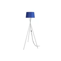 lampe de lecture tosel 51604 lampadaire trépied métal aluminiumet bleu l 60 p 60 h 150 cm ampoule e27