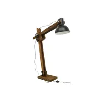 lampadaire aubry gaspard - lampe haute en bois recyclé et métal teinté archi