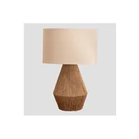 lampe à poser sklum lampe en lin vasil marron naturel marron naturel 52,5 cm