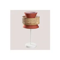 lampe à poser sklum lampe en rotin yereh rouge argile 54 cm