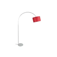 lampe de lecture tosel 50429 lampadaire arqué métal aluminium et rouge l 30 p 100 h 190 cm ampoule e27