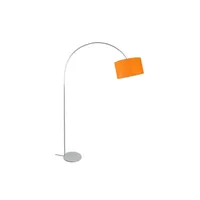 lampe de lecture tosel 50431 lampadaire arqué métal aluminium et orange l 30 p 100 h 190 cm ampoule e27
