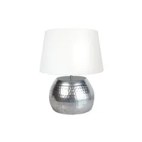 autres luminaires tosel 63989 lampe de salon globe métal chrome et écru l 50 p 50 h 60 cm ampoule e27
