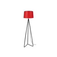 lampe de lecture tosel 51051 lampadaire colonne métal noir et rouge l 45 p 45 h 163 cm ampoule e27