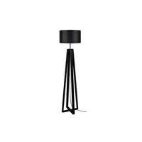 lampe de lecture tosel 51111 lampadaire colonne bois noir l 40 p 40 h 154 cm ampoule e27