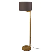 lampe de lecture tosel 51463 lampadaire droit bois foncé et marron l 45 p 45 h 168 cm ampoule e27