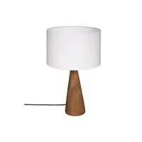 lampe à poser atmosphera créateur d'intérieur - lampe à poser en bois aina 46cm blanc
