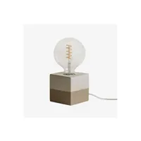 lampe à poser sklum lampe en porcelaine boxi tapioca beige 11 cm