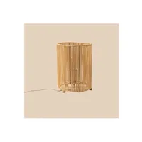 lampe à poser sklum lampe en bambou khumo naturel 24,5 cm
