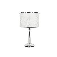 lampe à poser fan europe boeme lampe de table avec abat-jour rond chrome, cristaux et 35x62cm