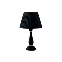 lampe à poser fan europe alfiere lampe de table avec abat-jour conique rond noir 32x54cm