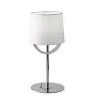 lampe à poser fan europe astoria - lampe de table avec abat-jour, chrome, blanc, e27
