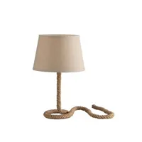 lampe à poser fan europe rope - lampe de table en corde avec abat-jour effilé, beige, e27