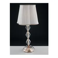 lampe à poser fan europe riflesso lampe de table avec abat-jour conique rond or, cristal 40x65cm