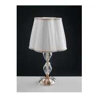 lampe à poser fan europe riflesso lampe de table avec abat-jour conique rond or, cristal 25x47cm