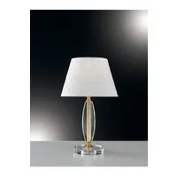 lampe à poser fan europe epoque lampe de table avec abat-jour conique rond or, cristal 20x43cm