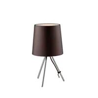 lampe à poser fan europe marley lampe de table avec abat-jour conique rond marron, abat-jour en aluminium 25x43.5cm