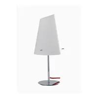 lampe à poser fan europe ermes - lampe de table avec abat-jour, chrome, opale, e27