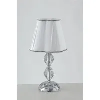 lampe à poser fan europe riflesso lampe de table avec abat-jour conique rond chrome, cristal 25x47cm