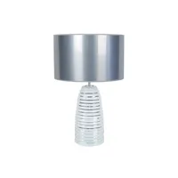 lampe de chevet tosel 63393 lampe de chevet conique verre blanc et chrome l 30 p 30 h 52 cm ampoule e27