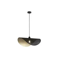 lampadaire luce ambiente design suspension rhei-dot en métal perforé noir avec voile simple 60 cm.