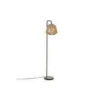 lampe à poser pegane lampe à poser, lampadaire droit en bambou coloris beige - longueur 37,5 x profondeur 30 x hauteur 150 cm - -