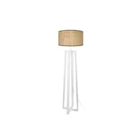 lampadaire tosel 51790 lampadaire colonne bois blanc et paille l 40 p 40 h 155 cm ampoule e27