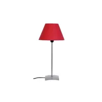 lampe de chevet tosel 60235 lampe de chevet droit métal aluminium et rouge l 30 p 30 h 58 cm ampoule e14