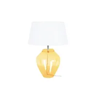 lampe à poser tosel 61265 lampe a poser vase verre jaune et blanc l 30 p 30 h 44 cm ampoule e27